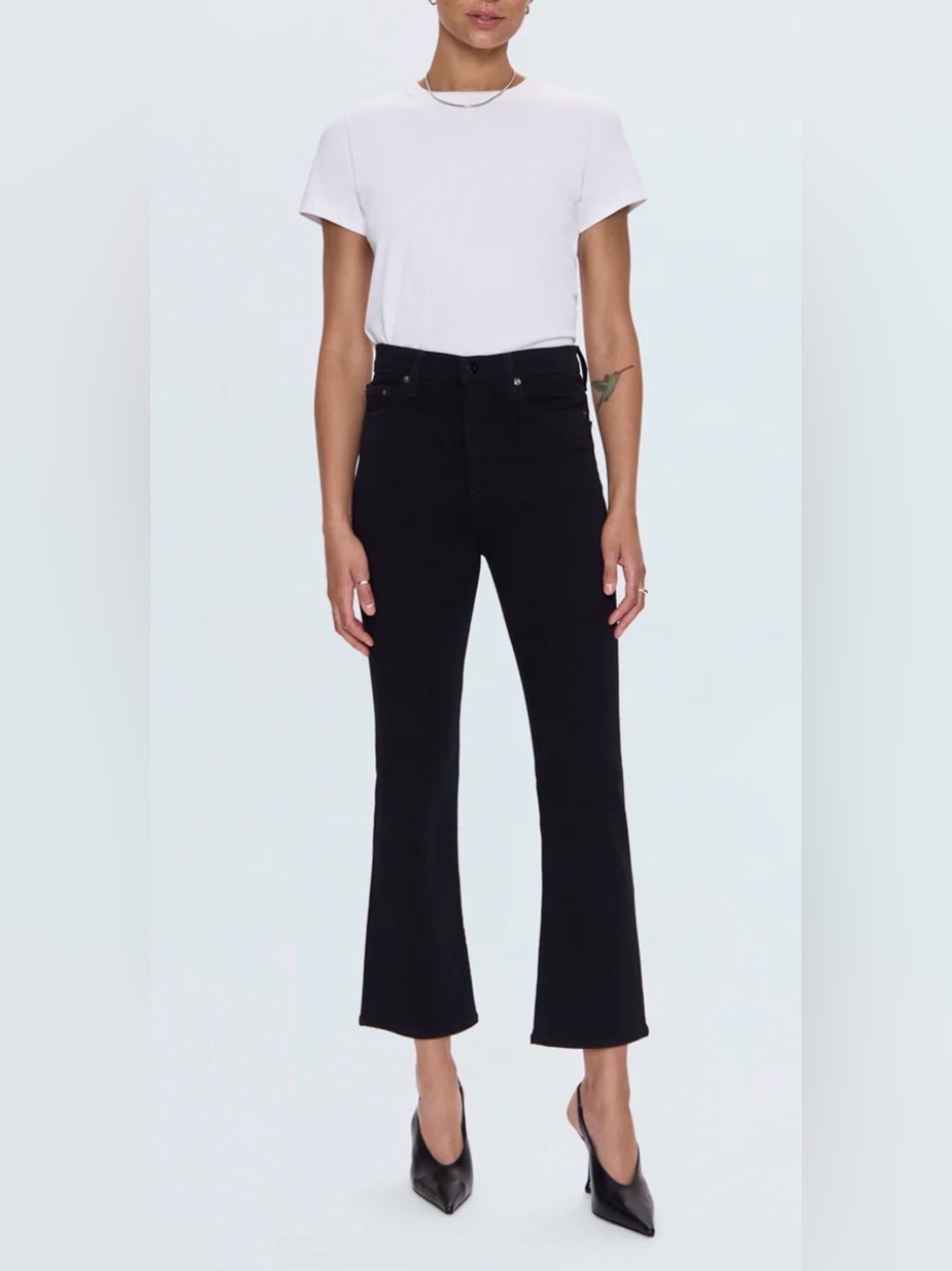 NWT Pistola Lennon Noir High Rise Crop Bootcut Black Jeans Sz 31 MSRP $168